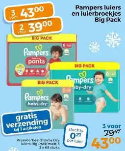 Trekpleister Pampers luiers en luierbroekjes Big Pack aanbieding