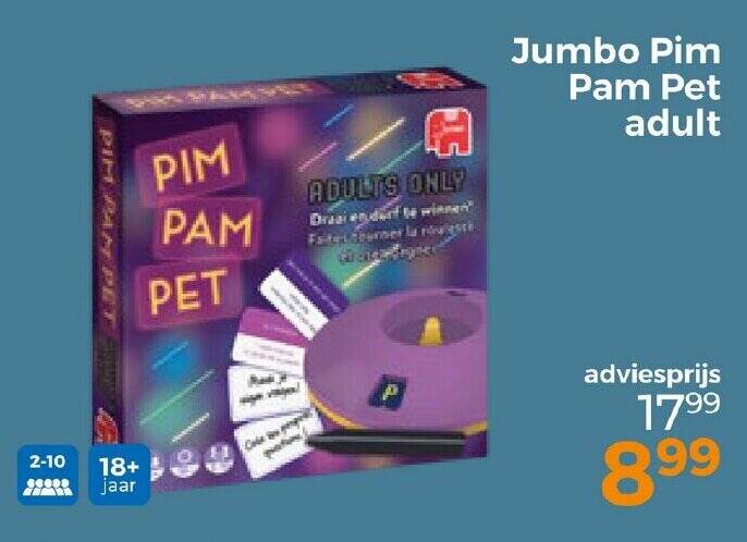 Jumbo Pim Pam Pet adult aanbieding bij Trekpleister