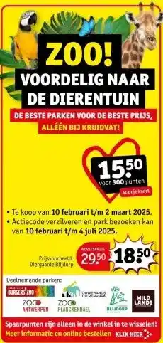 Kruidvat ZOO! VOORDELIG NAAR DE DIERENTUIN aanbieding