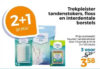 Trekpleister Trekpleister tandenstokers, floss en interdentale borstels aanbieding