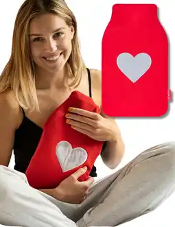 Amazon soxo Kruik Warm Water Hot Water Bottle Cadeau Hot Water Bag Rood Met Grijs Hart aanbieding