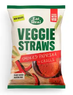 De Online Drogist Eat Real Veggie Straws Smoked Paprika & Chilli aanbieding