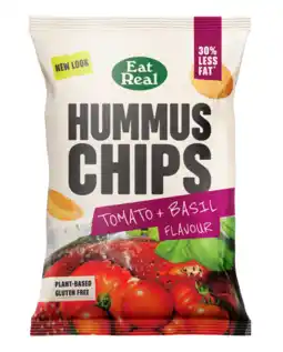 De Online Drogist Eat Real Hummus Chips Tomato & Basil aanbieding