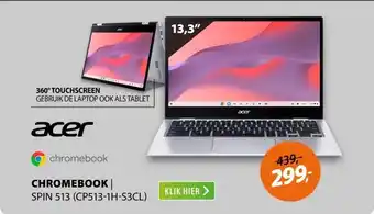 Expert Acer Chromebook Spin 513 (CP513-1H-S3CL) Zilver aanbieding