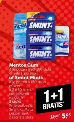 Coop Mentos Gum of Smints Mints aanbieding