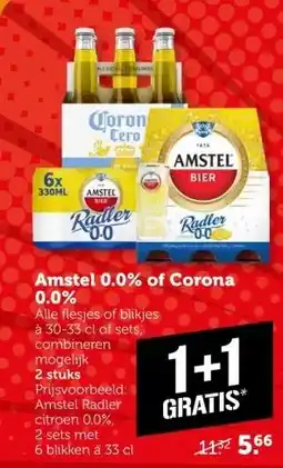 Coop Amstel 0.0% of Corona 0.0% aanbieding