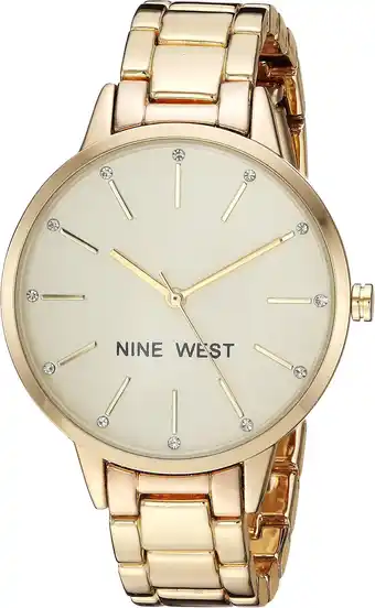 Amazon Nine West Women's Crystal Accented Bracelet Watch aanbieding