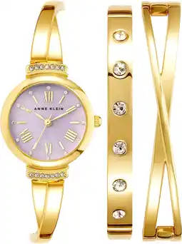 Amazon Anne Klein Women's Premium Crystal Accented Bangle Watch Set aanbieding