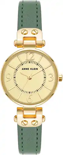 Amazon Anne Klein Women's Leather Strap Watch aanbieding