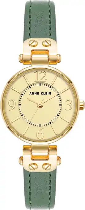 Amazon Anne Klein Women's Leather Strap Watch aanbieding