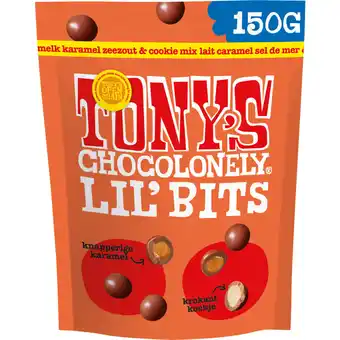 Albert Heijn Tony's Chocolonely Lil'bits melk karamel zeezout biscuit aanbieding