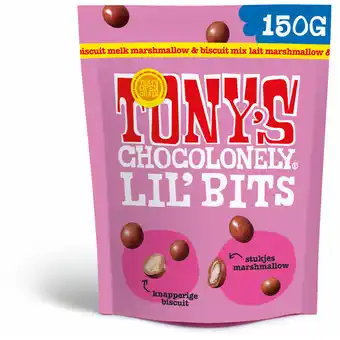 Albert Heijn Tony's Chocolonely Lil'bits melk marshmallow biscuit aanbieding