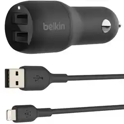 ANWB Belkin Autolader met Lightning kabel Zwart aanbieding