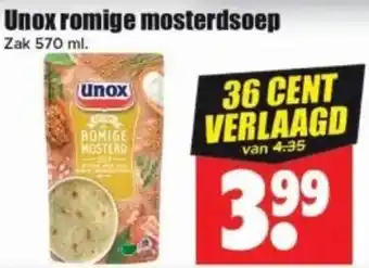 Dirk Unox romige mosterdsoep aanbieding