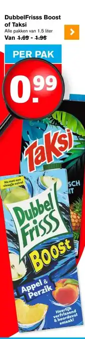 Hoogvliet DubbelFrisss Boost of Taksi aanbieding