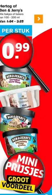 Hoogvliet Hertog of Ben & Jerry's aanbieding