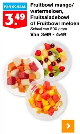 Hoogvliet Fruitbowl mango/watermeloen,Fruitsaladebowlof Fruitbowl meloen aanbieding