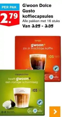 Hoogvliet G'woon Dolce Gusto koffiecapsules aanbieding