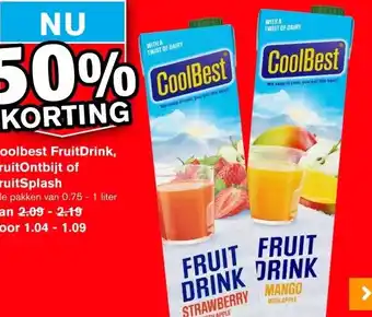 Hoogvliet Coolbest FruitDrink, FruitOntbijt of FruitSplash aanbieding