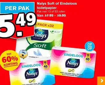 Hoogvliet Nalys Soft of Eindeloos toiletpapier aanbieding