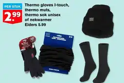 Hoogvliet Thermo gloves I-touch, thermo muts, thermo sok unisex of nekwarmer aanbieding