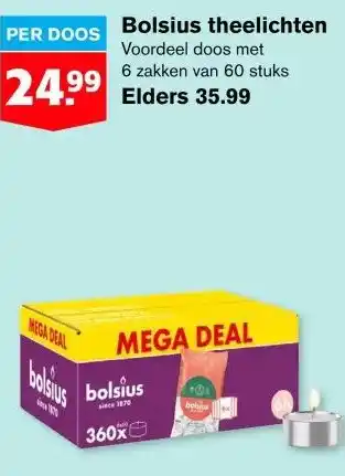 Hoogvliet Bolsius theelichten aanbieding