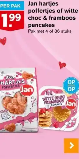 Hoogvliet Jan hartjes poffertjes of witte choc & framboos pancakes aanbieding