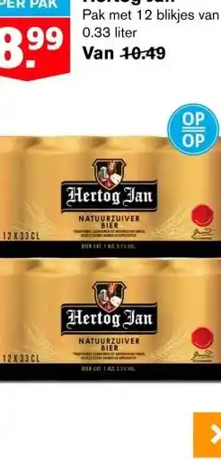 Hoogvliet PER PAK Hertog Jan aanbieding