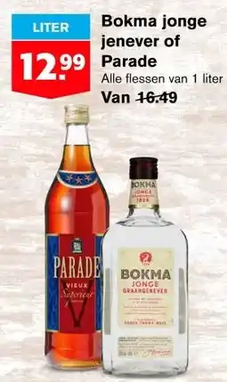 Hoogvliet Bokma jonge jenever of Parade aanbieding