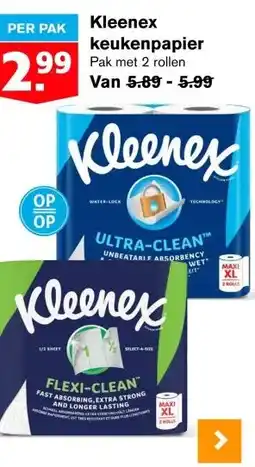 Hoogvliet Kleenex keukenpapier aanbieding