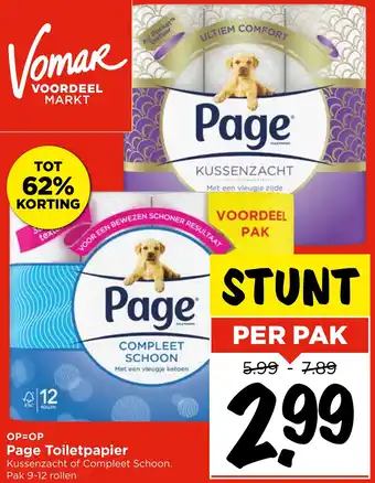 Vomar Voordeelmarkt Page Toiletpapier aanbieding