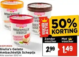 Vomar Voordeelmarkt Giulia's Gelato Ambachtelijk Schepijs aanbieding