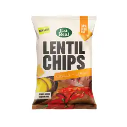 De Online Drogist Eat Real Lentil Chips Chilli & Lemon aanbieding