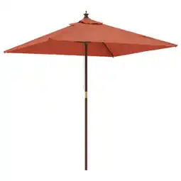 Praxis vidaXL Parasol - Terracotta - 198 x 198 x 231 cm - Hardhouten frame aanbieding