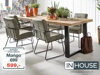 IN.HOUSE Eettafel Mango aanbieding