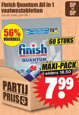 Dirk Finish Quantum All in 1 vaatwastabletten aanbieding