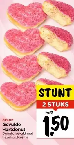 Vomar Voordeelmarkt OP=OP Gevulde Hartdonut aanbieding