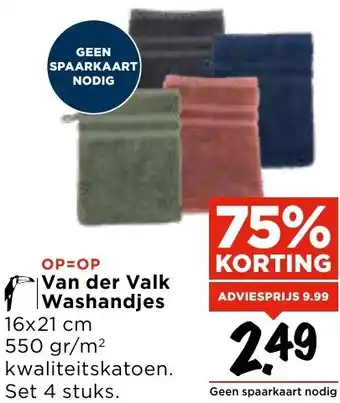 Vomar Voordeelmarkt Van der Valk Washandjes aanbieding