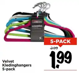 Vomar Voordeelmarkt Velvet Kledinghangers 5-pack aanbieding