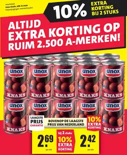 Nettorama Unox Knaks aanbieding