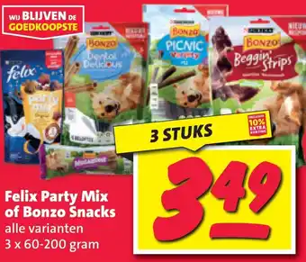 Nettorama Felix Party Mix of Bonzo Snacks aanbieding