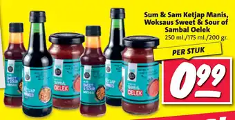 Nettorama Sum & Sam Ketjap Manis, Woksaus Sweet & Sour of Sambal Oelek aanbieding