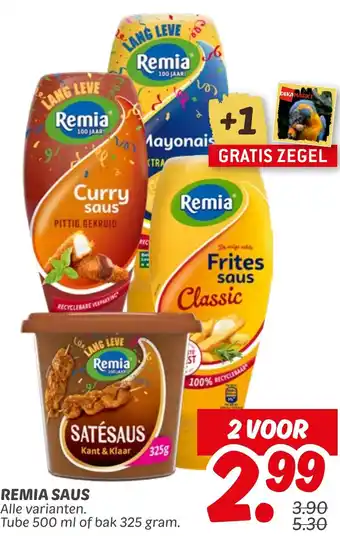 Dekamarkt Remia saus aanbieding