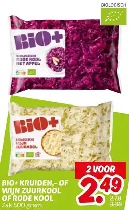 Dekamarkt Bio+ kruiden, of wijn zuurkool of rode kool aanbieding