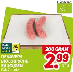 Dekamarkt Dekavers biologische saucijzen aanbieding