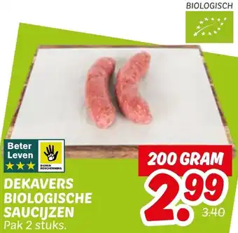 Dekamarkt Dekavers biologische saucijzen aanbieding