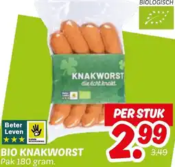 Dekamarkt Bio knakworst aanbieding