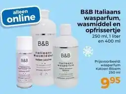 Trekpleister B&B Italiaans wasparfum, wasmiddel en opfrissertje 250 ml, 1 liter aanbieding