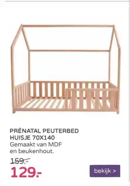 Prenatal Prénatal peuterbed huisje 70x140 aanbieding