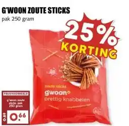 MCD Supermarkt G'WOON ZOUTE STICKS aanbieding